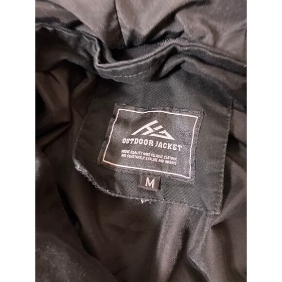 Black Military Bomber Jacket Men’s M/Womens L Hooded Army Pilot Casual Coat - Picture 3 of 6